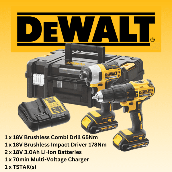 DEWALT COMBI DRILL & IMPACT DRIVER SET