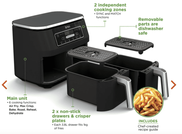 Ninja 7.6L Foodi Dual Zone Air Fryer and Dehydrator - Image 2