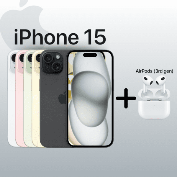 APPLE iPHONE 15 & APPLE AIRPODS (3RD GEN) BUNDLE